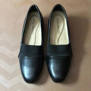 Easy Street Black Flats with Elastic Panel